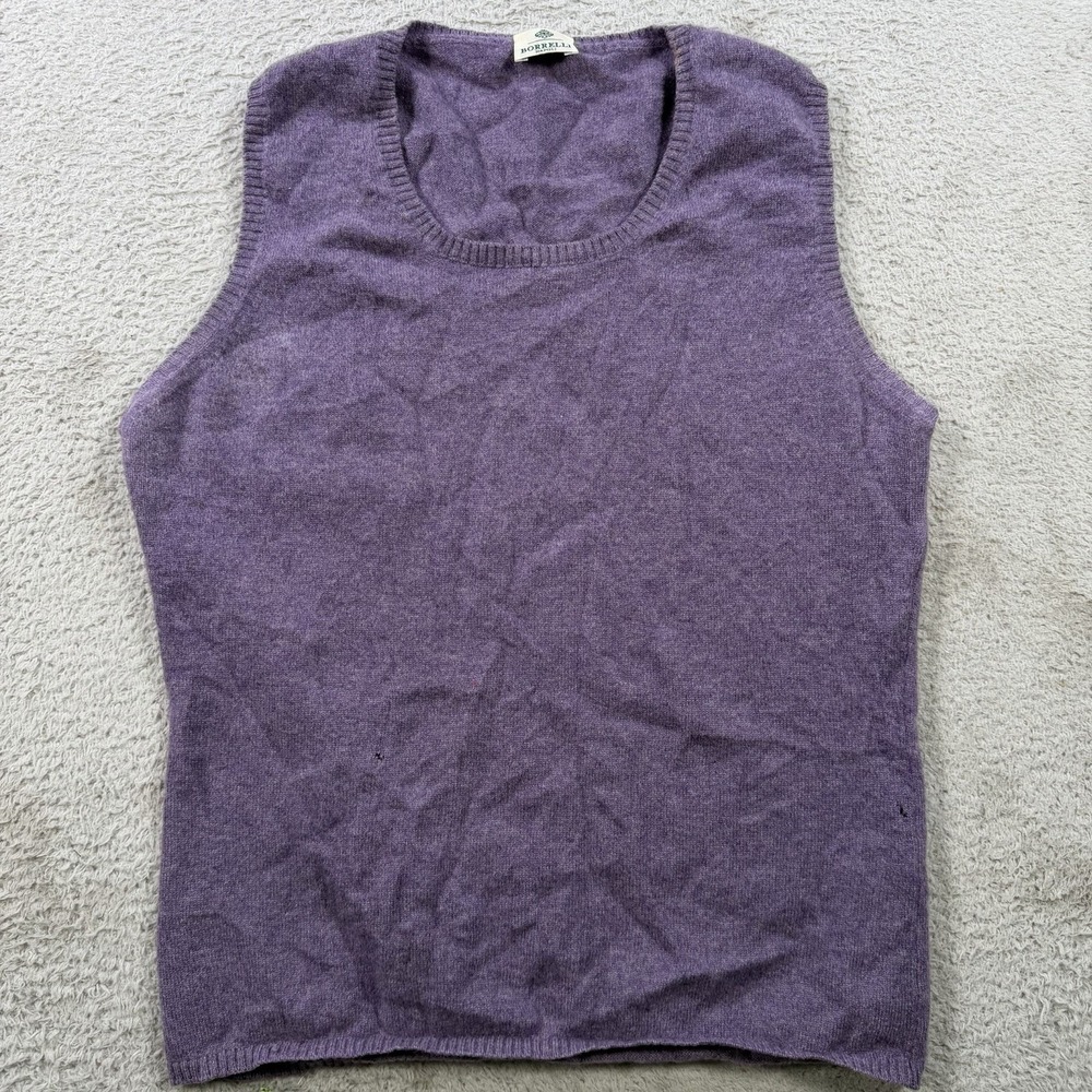 Luigi Borrelli Cashmere Sweater Vest Men 44 (Fits XS) Purple Italy Pullover Soft
